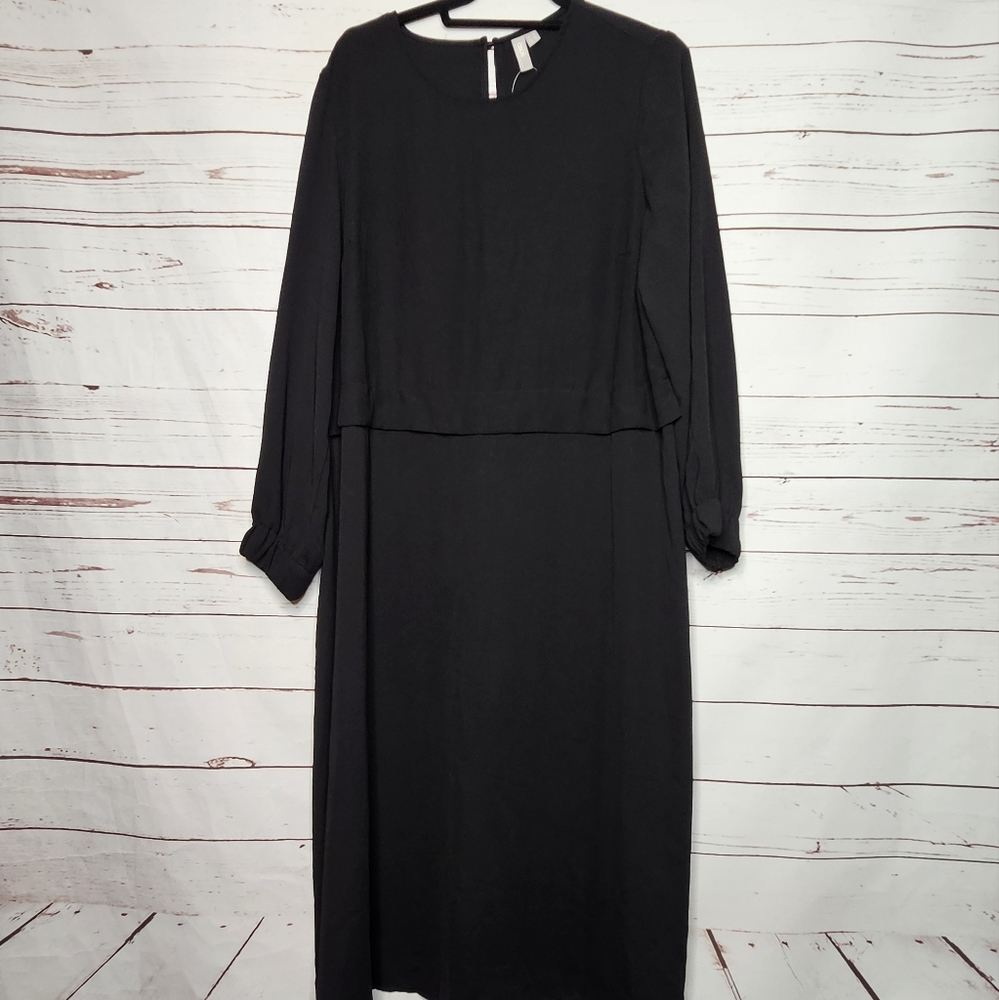 ASOS Black Keyhole Back Midi Dress